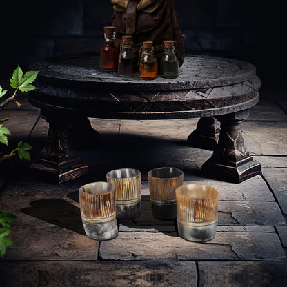 Horn Whiskey Shot Glasses Pack (4,8 & 12) – Hold Up to 6.5oz, Stripes