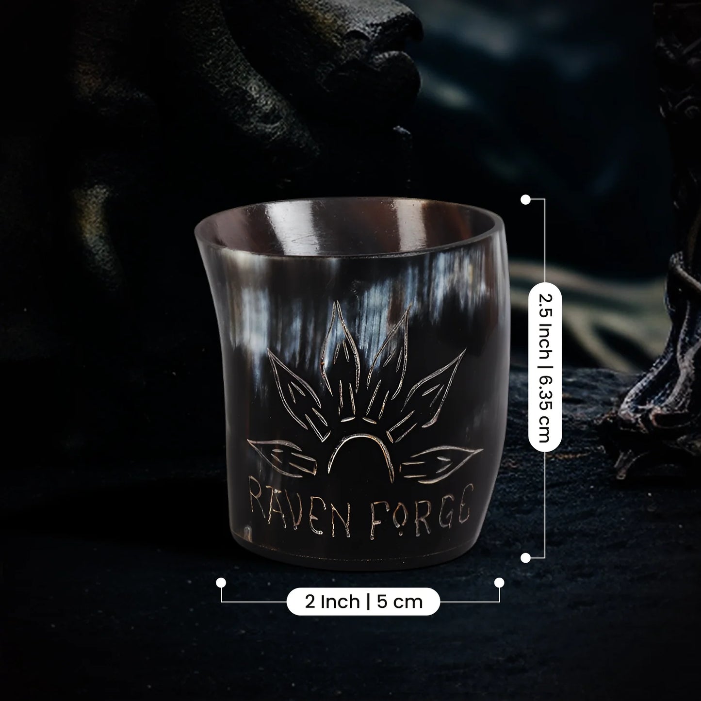 Horn Whiskey Shot Glasses Pack (4,8 & 12) – Hold Up to 6.5oz, Sunburst