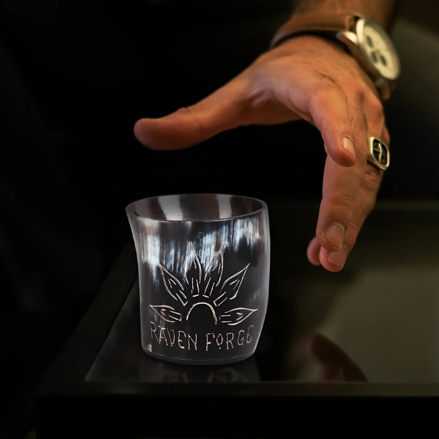 Horn Whiskey Shot Glasses Pack (4,8 & 12) – Hold Up to 6.5oz, Sunburst