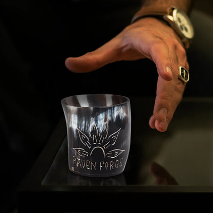 Horn Whiskey Shot Glasses Pack (4,8 & 12) – Hold Up to 6.5oz, Sunburst