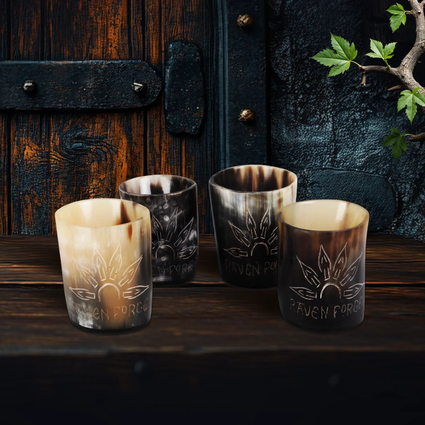 Horn Whiskey Shot Glasses Pack (4,8 & 12) – Hold Up to 6.5oz, Sunburst