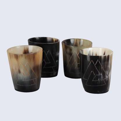 Horn Whiskey Shot Glasses Pack (4,8 & 12) – Hold Up to 6.5oz, Odin