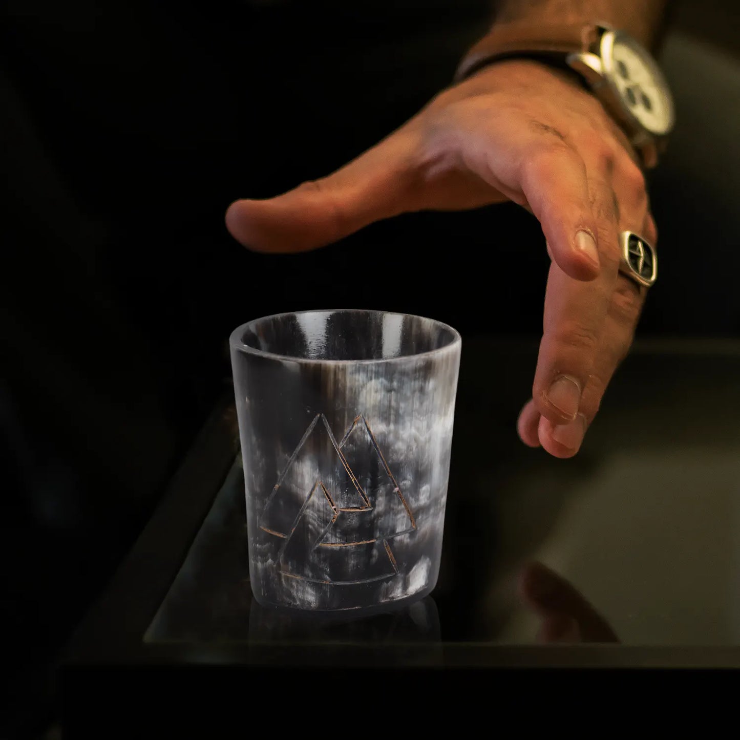 Horn Whiskey Shot Glasses Pack (4,8 & 12) – Hold Up to 6.5oz, Odin