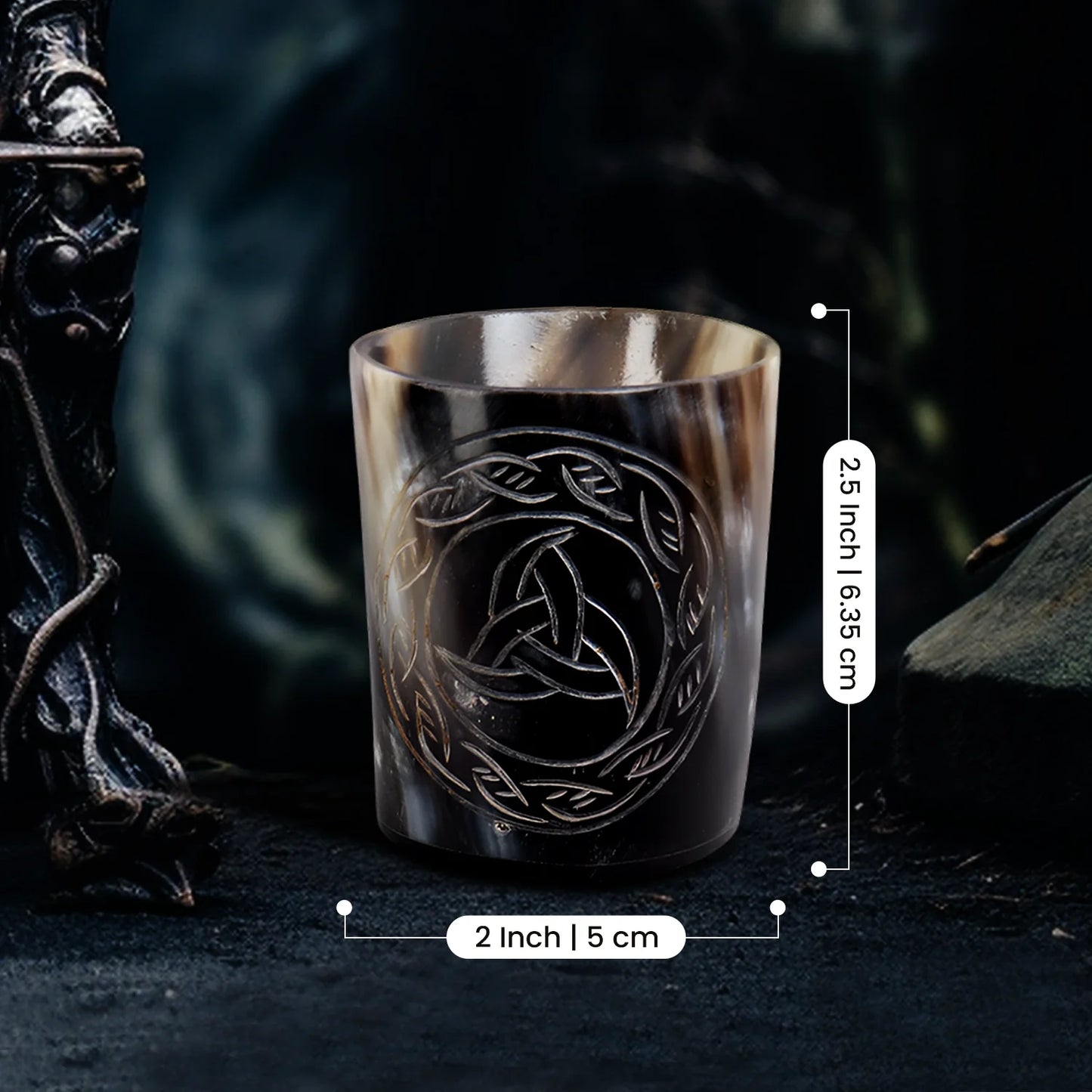 Horn Whiskey Shot Glasses Pack (4,8 & 12) – Hold Up to 6.5oz, Eternal