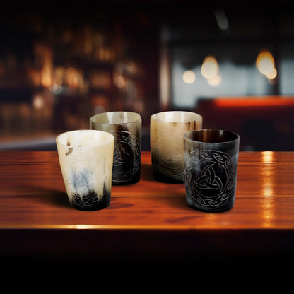 Horn Whiskey Shot Glasses Pack (4,8 & 12) – Hold Up to 6.5oz, Eternal