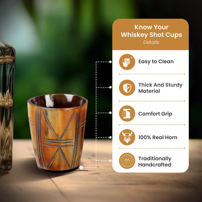 Horn Whiskey Shot Glasses Pack (4,8 & 12) – Hold Up to 6.5oz, Crossroad