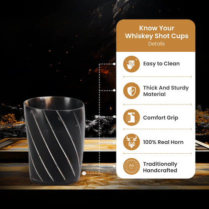 Horn Whiskey Shot Glasses Pack (4,8 & 12) – Hold Up to 6.5oz, Twist
