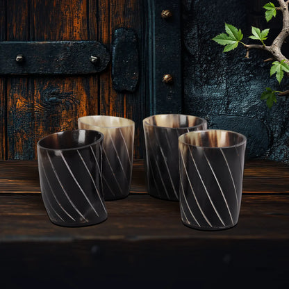 Horn Whiskey Shot Glasses Pack (4,8 & 12) – Hold Up to 6.5oz, Twist