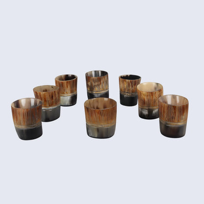 Horn Whiskey Shot Glasses Pack (4,8 & 12) – Hold Up to 6.5oz, Stripes