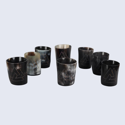 Horn Whiskey Shot Glasses Pack (4,8 & 12) – Hold Up to 6.5oz, Odin