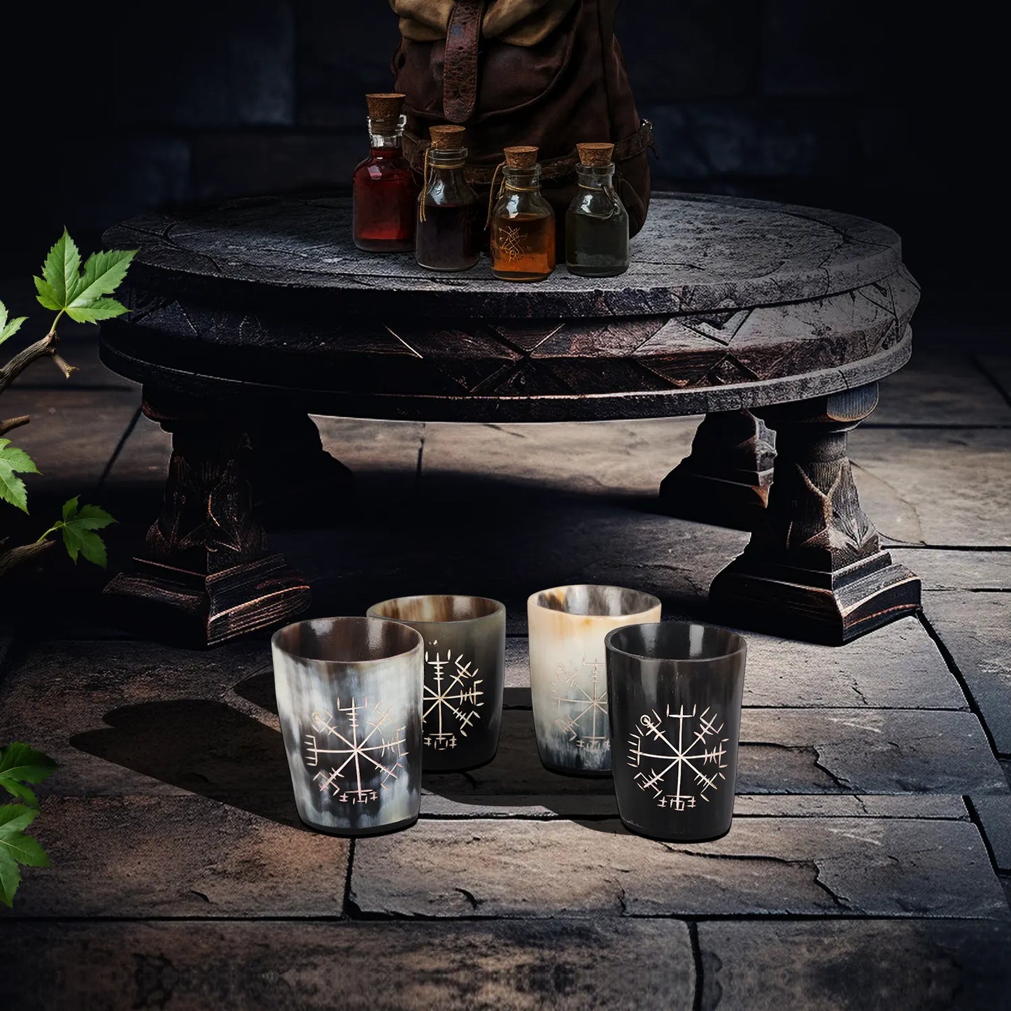 Horn Whiskey Shot Glasses Pack (4, 8 & 12) – Hold Up to 6.5oz, Nordic Compass