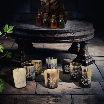 Horn Whiskey Shot Glasses Pack (4, 8 & 12) – Hold Up to 6.5oz, Nordic Compass