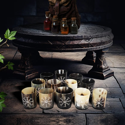 Horn Whiskey Shot Glasses Pack (4, 8 & 12) – Hold Up to 6.5oz, Nordic Compass