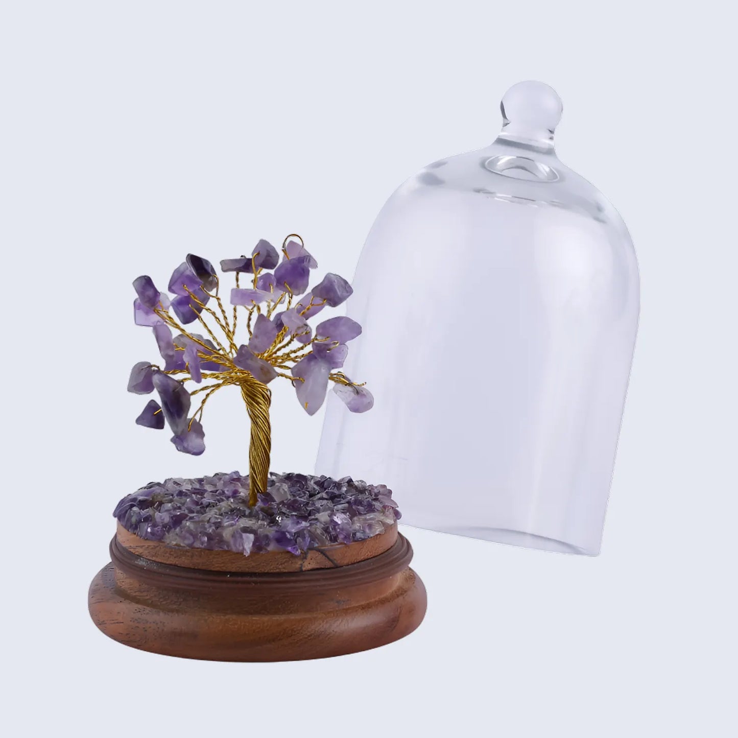 Healing Crystal Tree Amethyst with Dome - Purple