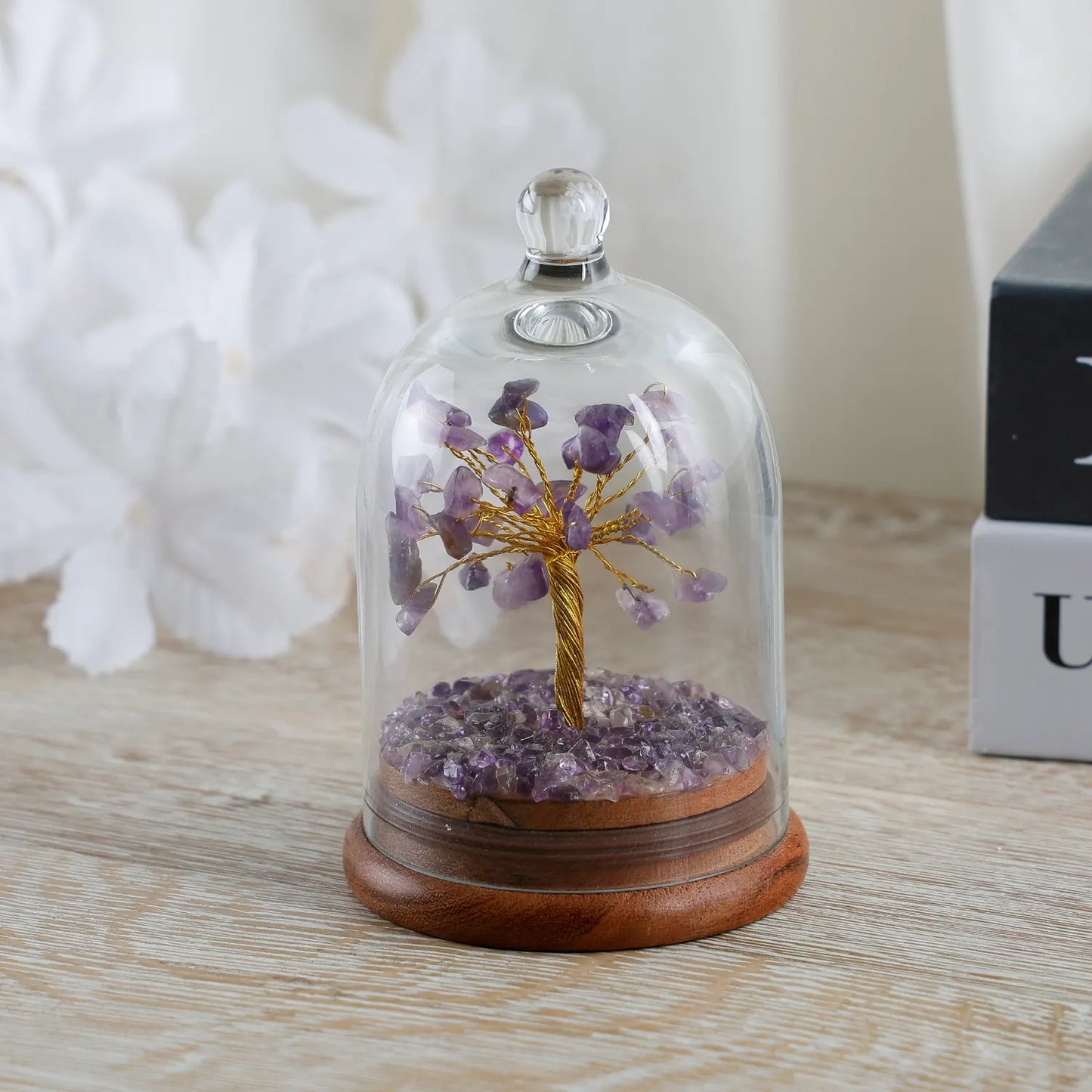 Healing Crystal Tree Amethyst with Dome - Purple