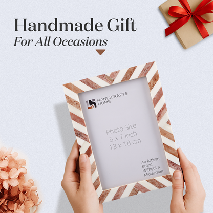 Picture Frames Chevron Pattern Bone Inlay Collection in 29 Sizes, Brown – Wholesale picture frames