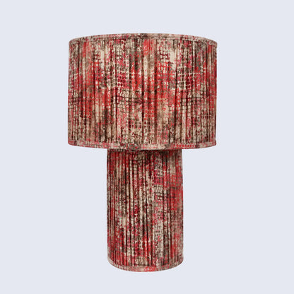 Red Pleated Fabric Table Lamp in 20" - Cotton Lampshades