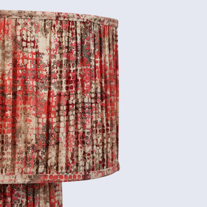 Red Pleated Fabric Table Lamp in 20" - Cotton Lampshades