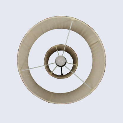 Brown Pleated Fabric Table Lamp - Cotton Lampshades in 15"